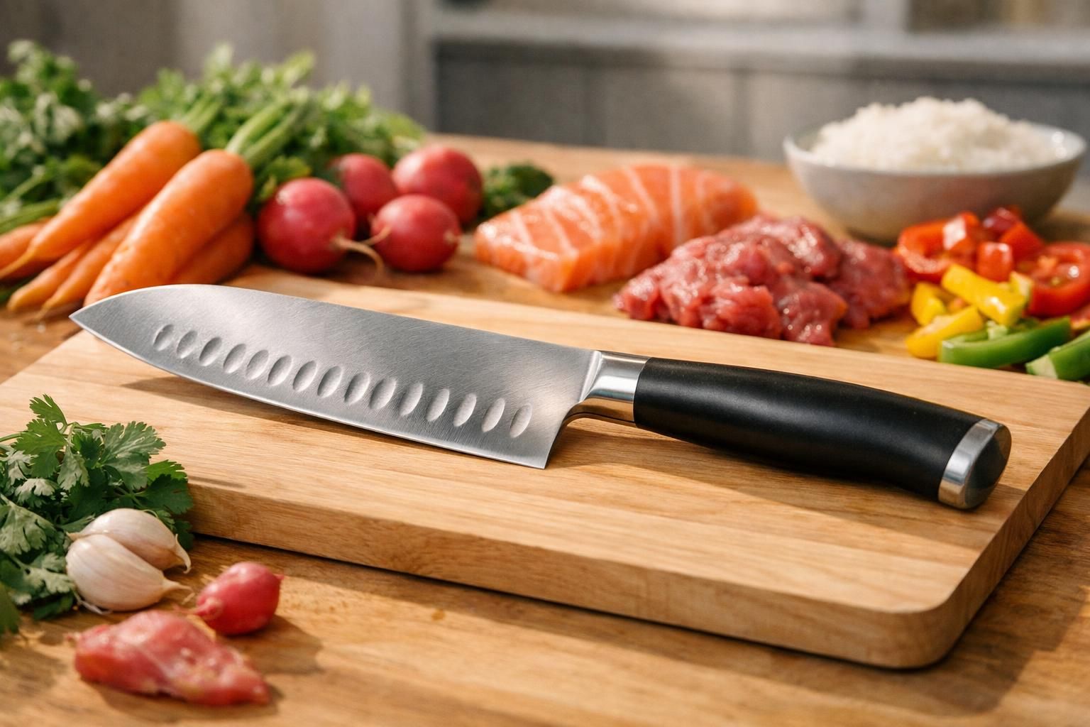 découvrez l'utilité réelle d'un couteau santoku, un outil de cuisine polyvalent idéal pour trancher, hacher et découper avec précision.