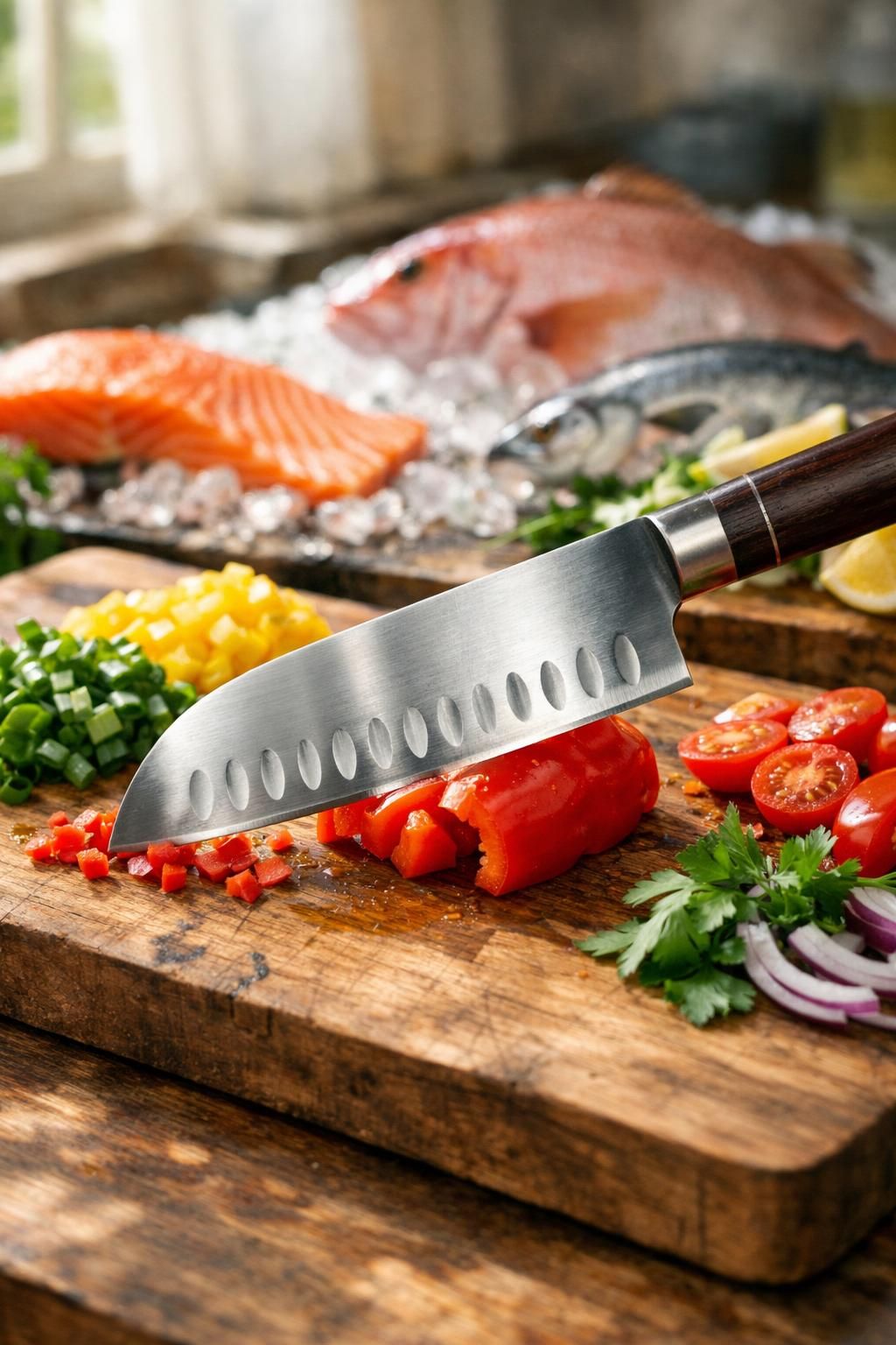 découvrez l'utilité réelle d'un couteau santoku, un outil polyvalent incontournable en cuisine pour trancher, hacher et émincer avec précision.