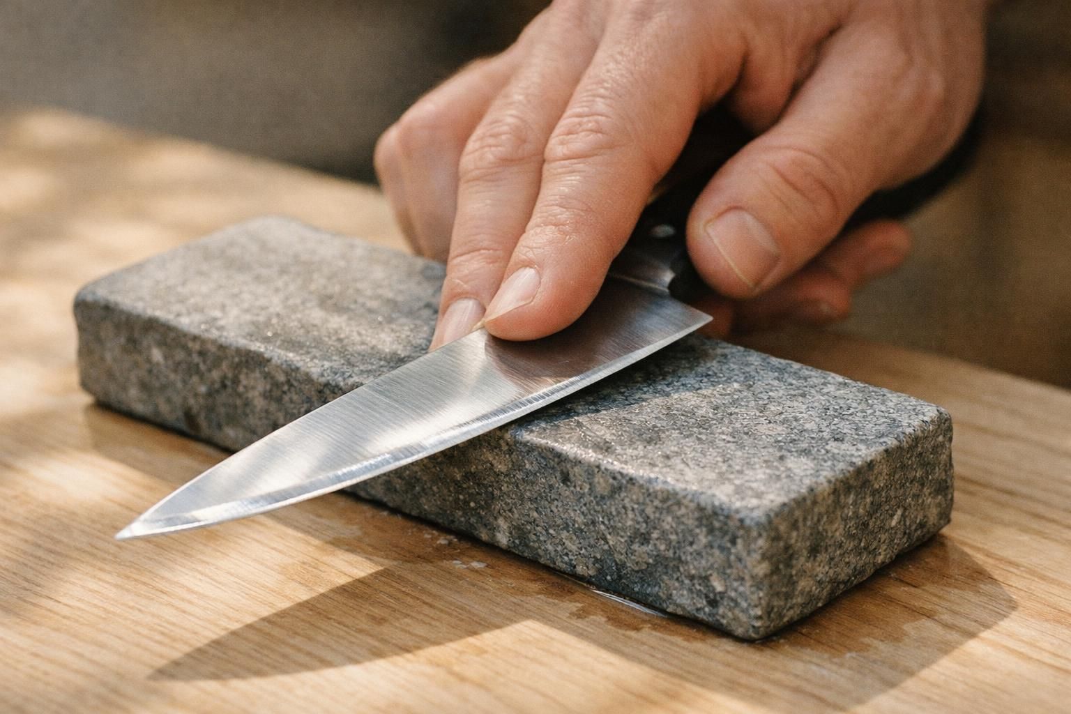 apprenez étape par étape comment aiguiser efficacement un couteau avec une pierre à aiguiser pour retrouver une lame tranchante et performante.