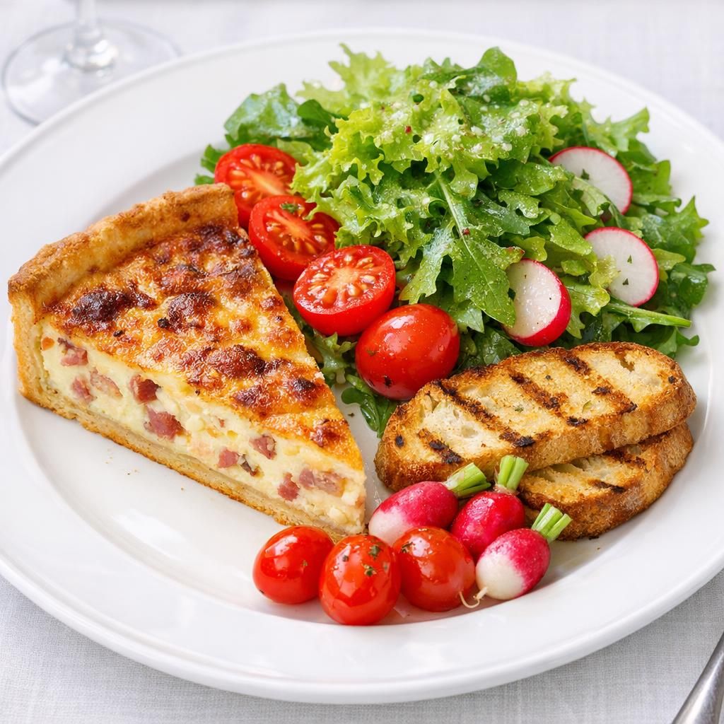 découvrez nos idées d'accompagnements parfaits pour sublimer votre quiche lorraine, des salades fraîches aux légumes grillés, pour un repas équilibré et savoureux.